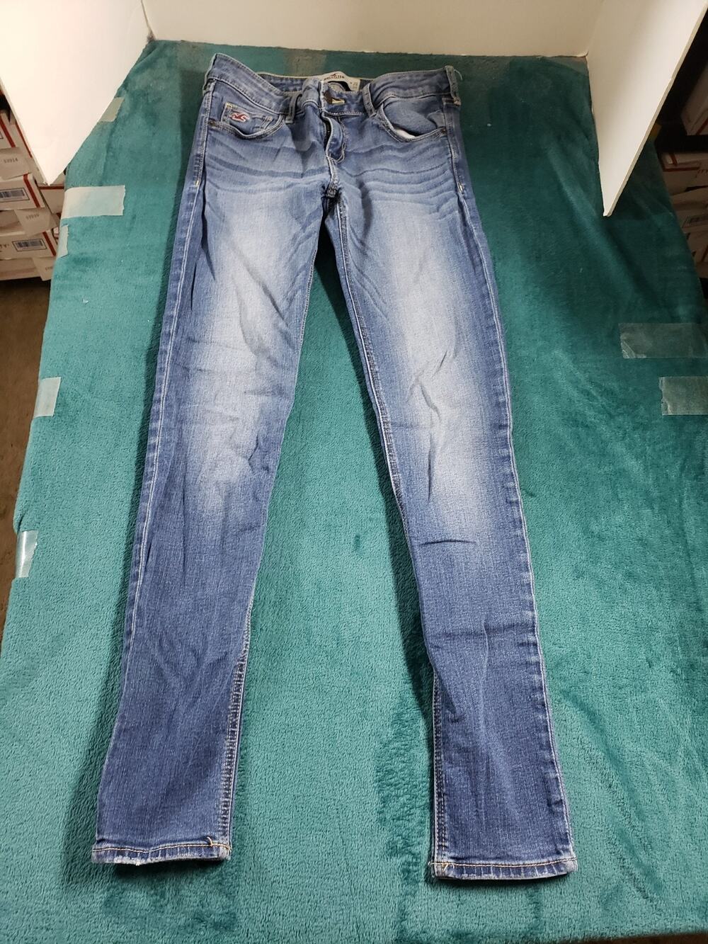 Hollister Jeans Size 7 Womens Blue Denim Pants Stretch Ladies Mid Rise Skinny